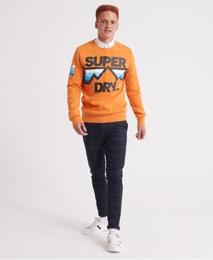 Superdry Downhill Racer Crew Férfi Pulóver Narancssárga | DMCTI9057